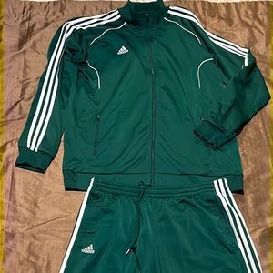Mens Kelly Green Adidas 3-stripe Track Warmup Suit